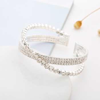 Narukvica s rhinestones, dijamantni stil, elektroplatiranje, YFJEWE, model B254
