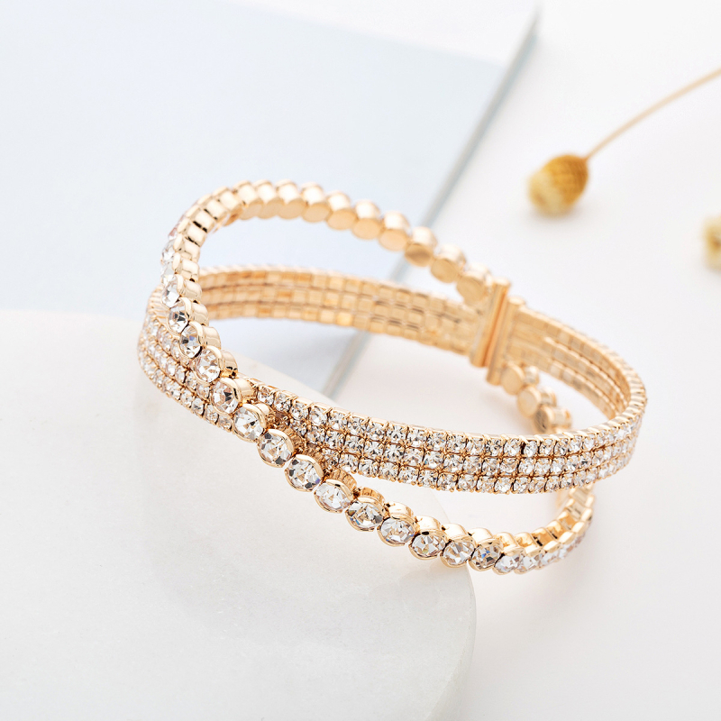 Narukvica s rhinestones, dijamantni stil, elektroplatiranje, YFJEWE, model B254