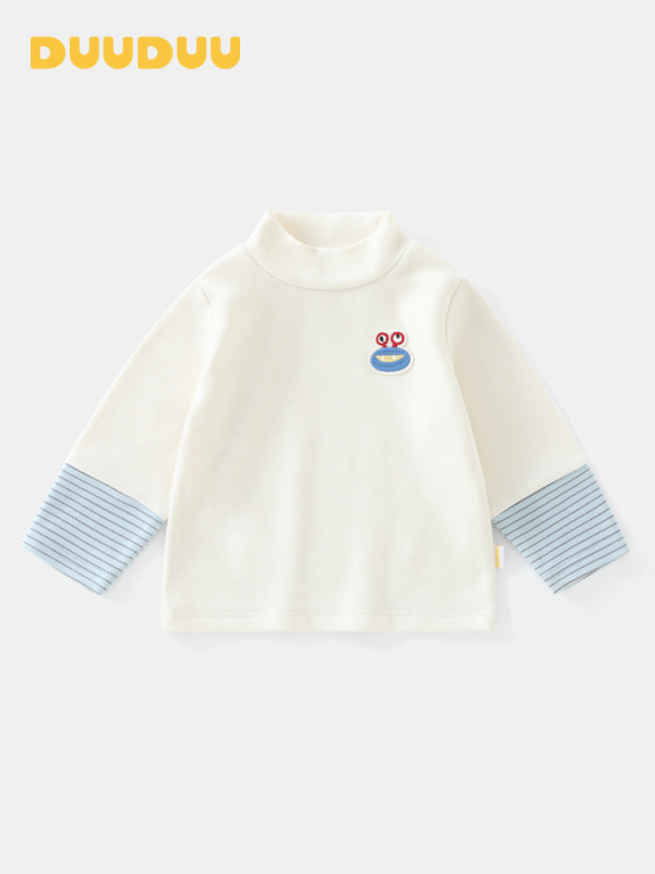 Gyerekek félmagas galléros meleg felső — Fő anyag: 43,5% regenált cellulózrost, 39,6% akril, 10,1% spandex, 6,8% juhgyapjú; Gallér: magas körkagyló; Ujj: hosszú; Szezonok: téli, tavaszi, ősz; Korosztály: 1–3 év