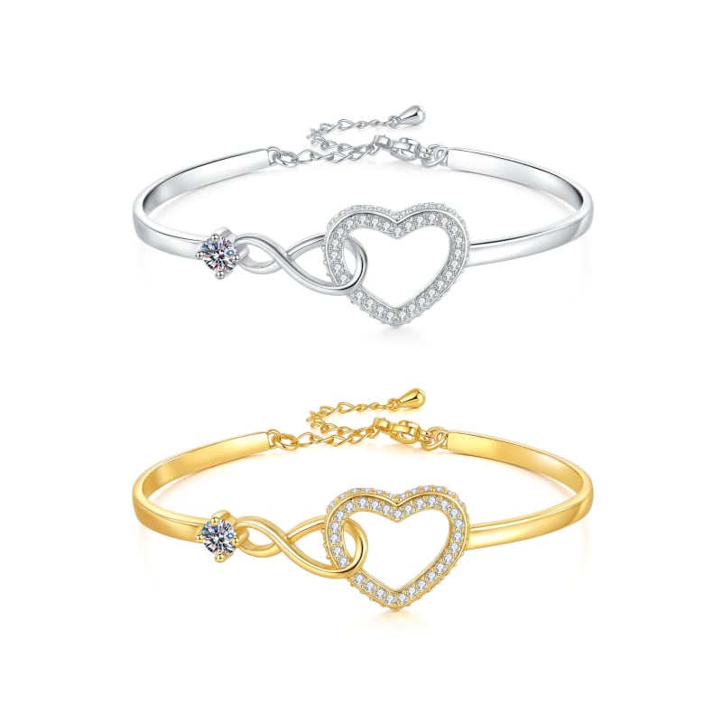 Glen üreges cirkón szívű nyitott karkötő – környezetbarát réz, elektroplátolás, 10 g, irodai divat, 2025 ősz