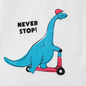 27KIDS dječje majice s dugim rukavima, uzorak dinosaura, 100% pamuk
