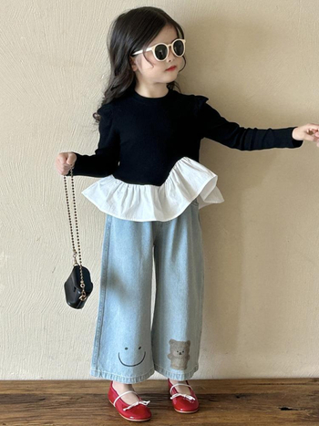 Dječja majica s dugim rukavima, korejski stil, pamuk 70%, mekana obrada, crtani uzorak