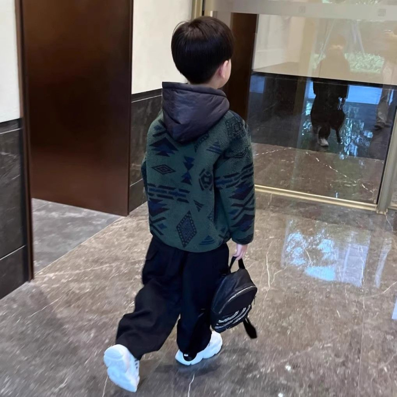 Gyerekeknek ujjatlan vastag fleece-bevonatú pulóver, tömör kötött anyag, 95% nyúl szőrmével, téli