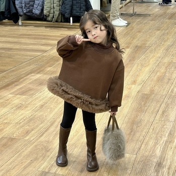 Gyermekeknek koreai stílusú pulóver hálózati csipkével és fleece-béléssel, ujjatlan (puha kötött anyag; nyúl szőr keverék 30–50%; ujjatlan; tavasz 2025)