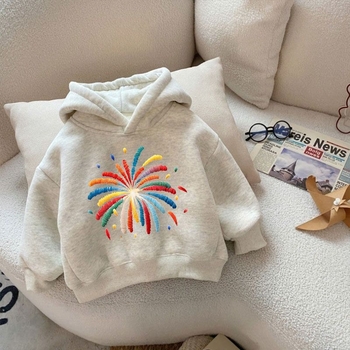 Dječja hoodie majica – debeli flis unutarnja podstava, karikatura uzorak, pogodna za sve sezone, za novorođenčad 0–12 mjeseci, glavni materijal: zec koža 71–80%