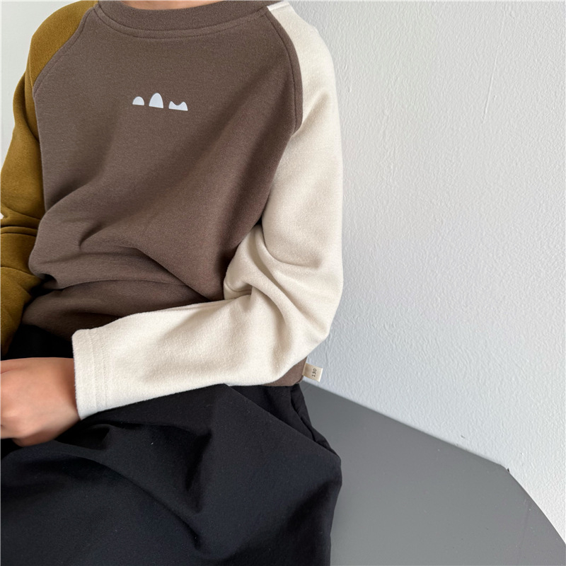 Dječje raglan rukave od pamuka sa suede efektom, korejskog stila, unisex, 1–3 godine, jesen 2025