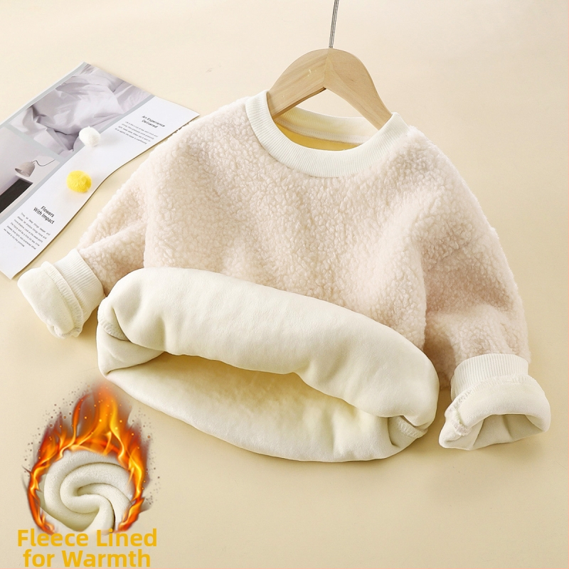 Laste fleecevoodriga alussärk, unisex, ümmarguse kaelusega, pikkade varrukatega, talveks