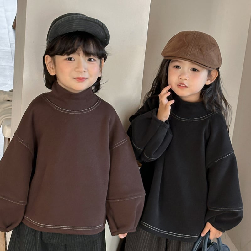 Dječji zimski pulover s visokim flis-ovratnikom, bez kapuljače, unisex, korejski stil