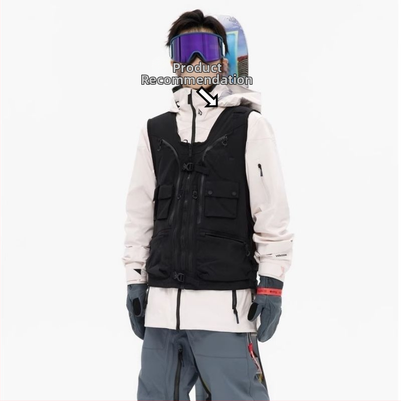 Vodotesný a vetru odolný set na snowboard: bunda a vesta pre dvojicu, voľný strih pre mužov aj ženy