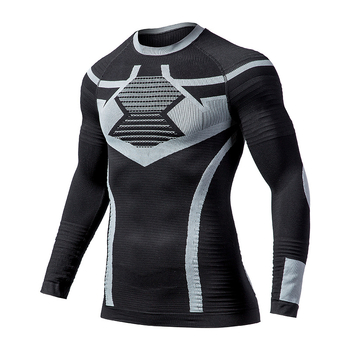Дълъг ръкав компресионен топ с бързоизсъхване, унисекс; плат от смеси химически влакна с 76% найлон; подходящ за зима, пролет и есен; за бягане, фитнес и ски спортове, туризъм