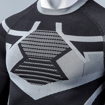 Дълъг ръкав компресионен топ с бързоизсъхване, унисекс; плат от смеси химически влакна с 76% найлон; подходящ за зима, пролет и есен; за бягане, фитнес и ски спортове, туризъм