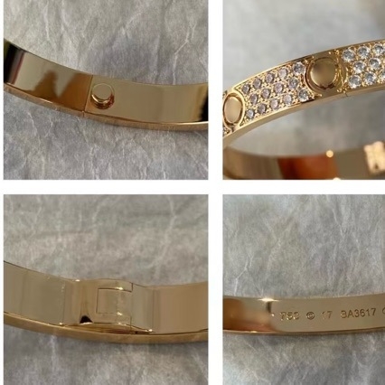 Narukvica V Gold Love, široka verzija, zatvarač s jednim vijkom, 18K premaz, zvjezdasti motiv, dijamantna obrada, 30 g