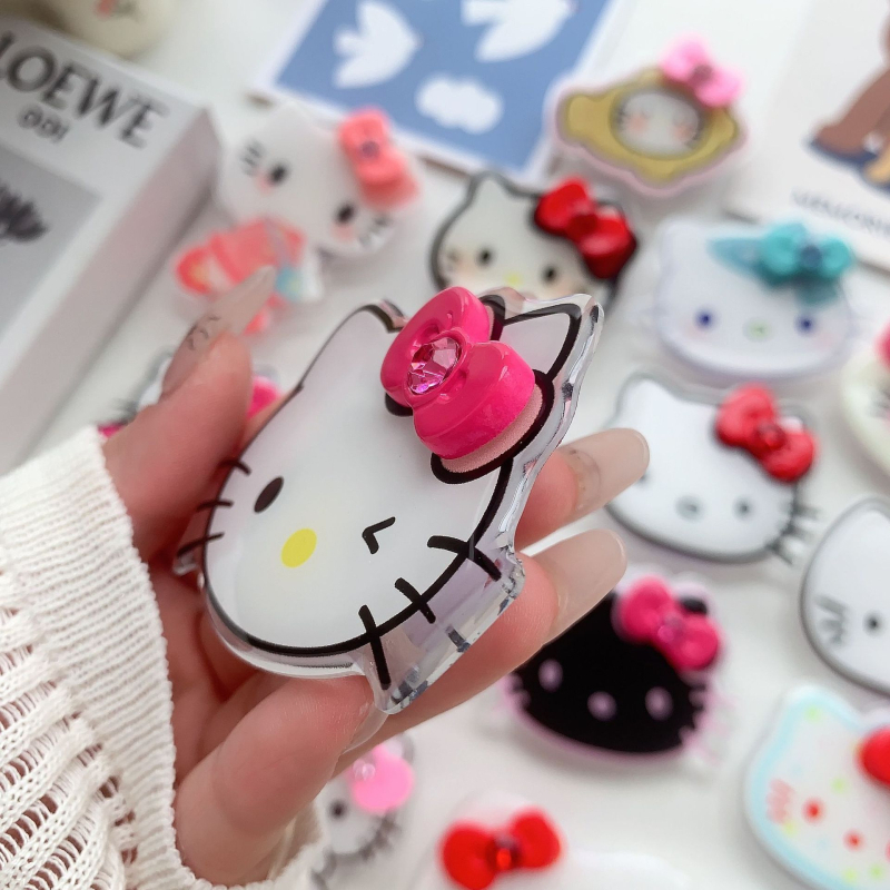 Asztali telefon-tartó 3D masni dizájnnal, rajzfilmszerű stílus, műanyag anyag, testreszabható