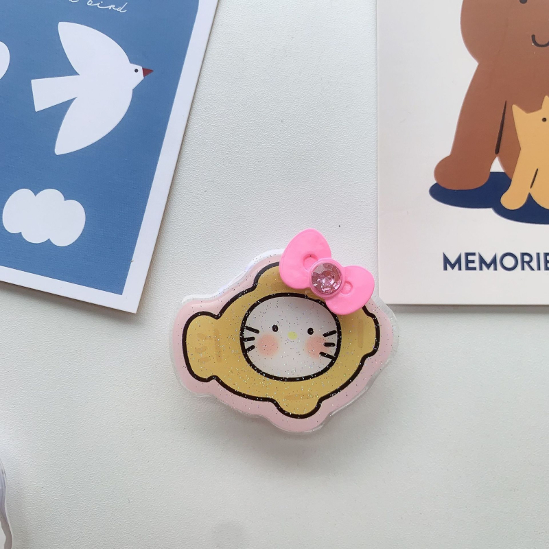 Asztali telefon-tartó 3D masni dizájnnal, rajzfilmszerű stílus, műanyag anyag, testreszabható