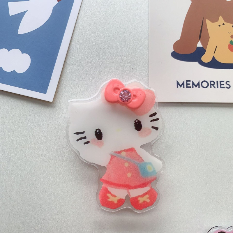 Asztali telefon-tartó 3D masni dizájnnal, rajzfilmszerű stílus, műanyag anyag, testreszabható