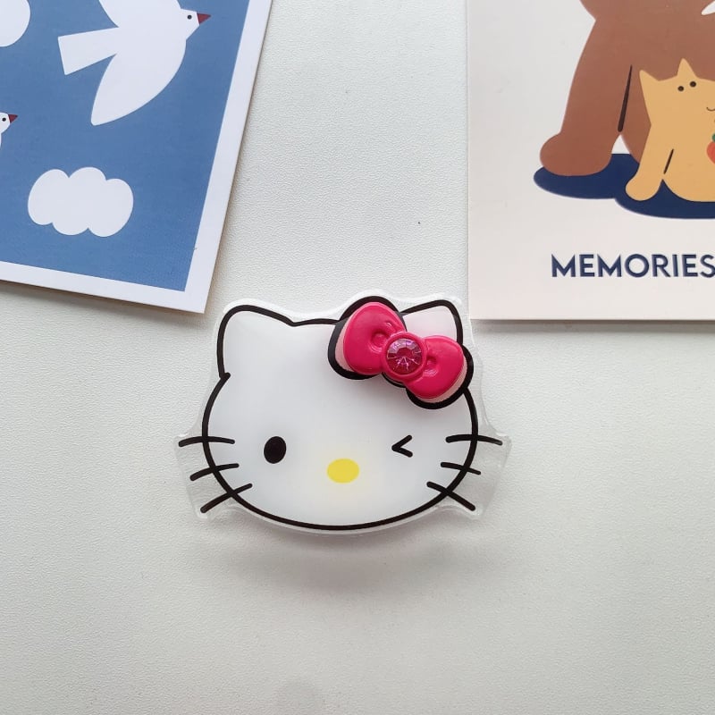 Asztali telefon-tartó 3D masni dizájnnal, rajzfilmszerű stílus, műanyag anyag, testreszabható