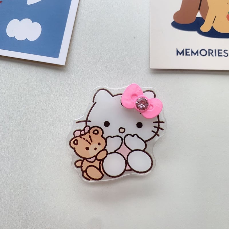 Asztali telefon-tartó 3D masni dizájnnal, rajzfilmszerű stílus, műanyag anyag, testreszabható