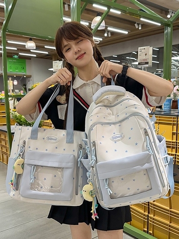 Unisex školska torba s višestrukim pretincima, najlon, vodootporna, kapacitet ispod 20 L, zakrivljeni naramenici, podstava od poliester