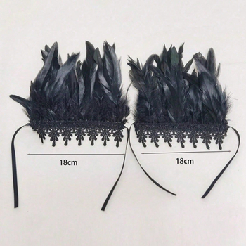 Spārnu spalvu rokassprādze ar mežģīnēm sievietēm — dekoratīvs rokas rotājums ar ģeometrisku dizainu