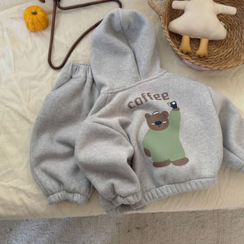 Kisgyerekeknek készült kétszavas plüss felsőnadrág szett – birka gyapjú-keverék (80% poliészter), vastag téli modell 2025, hosszú ujjú kapucnnis felső, 3–8 éveseknek (100–140 cm)