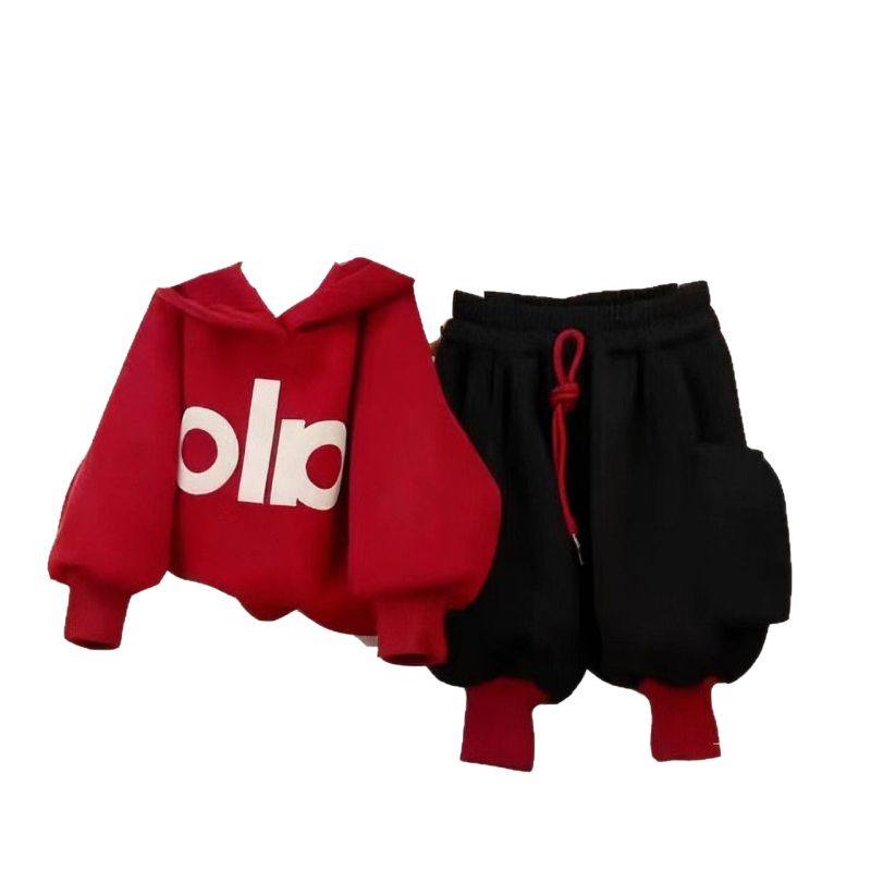 Fiúknak való fleece pulóver és farmer szett, két darabos, 3–8 éveseknek, hosszú ujjú, vastag fleece, őszi-téli szezon