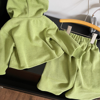 Dječji dvodjelni komplet: hoodie s kapuljom i hlače, korejski stil, otisak (dva dijela, kapuljača, dugi rukavi, 65% pamuk, 3–8 godina, jesen 2023)