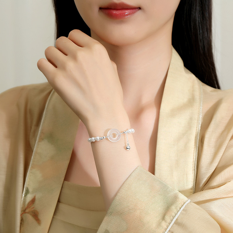 Brățară Tichia — Argint 925, Design geometric, placare electroplatină, stil nou chinezesc