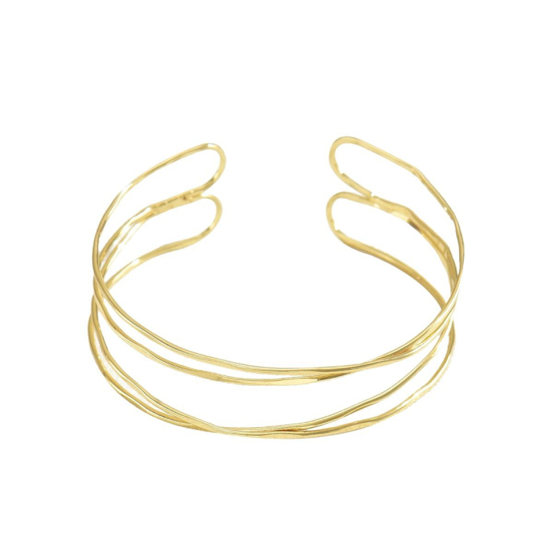 Metāla geometrijas dizaina rokassprādze – unisex, elektroplātēta, Daosite