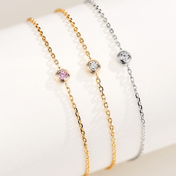 Brățară din argint 925 cu zirconiu unic, design geometric minimalist pentru femei, finisaj electroplacat, greutate 1,3 g