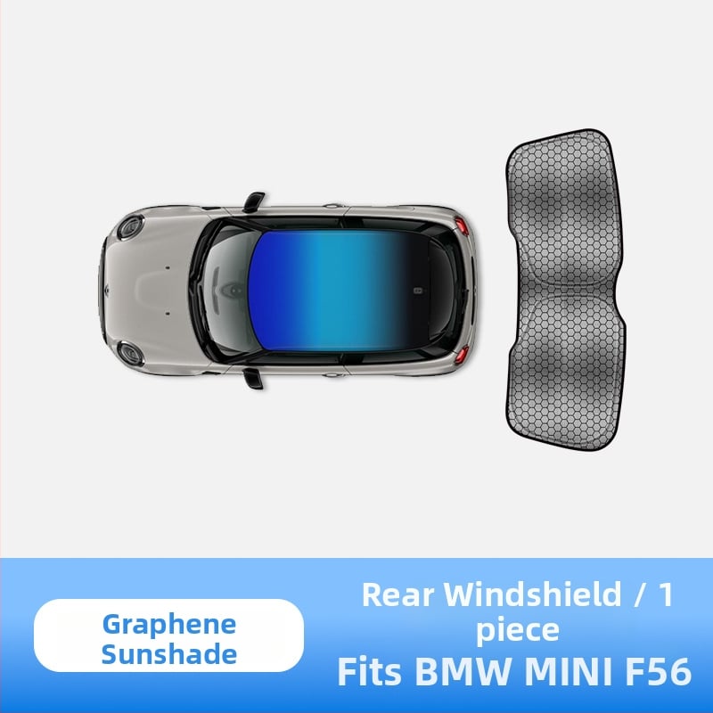 Automobilio saulės skydelis MINI Cooper iš carAwait – titano medžiaga, plokščias montavimas, logotipo spauda įmanoma