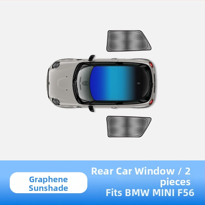 Automobilio saulės skydelis MINI Cooper iš carAwait – titano medžiaga, plokščias montavimas, logotipo spauda įmanoma