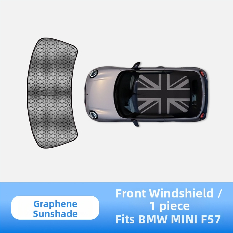 Automobilio saulės skydelis MINI Cooper iš carAwait – titano medžiaga, plokščias montavimas, logotipo spauda įmanoma