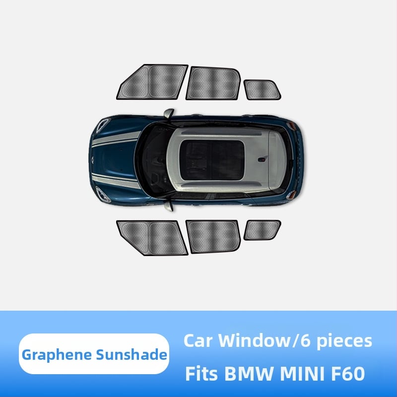 Automobilio saulės skydelis MINI Cooper iš carAwait – titano medžiaga, plokščias montavimas, logotipo spauda įmanoma