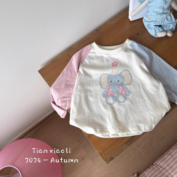 Dječja majica s dugim rukavima, print, korejski stil, 95% pamuk, za djecu 3–8 godina