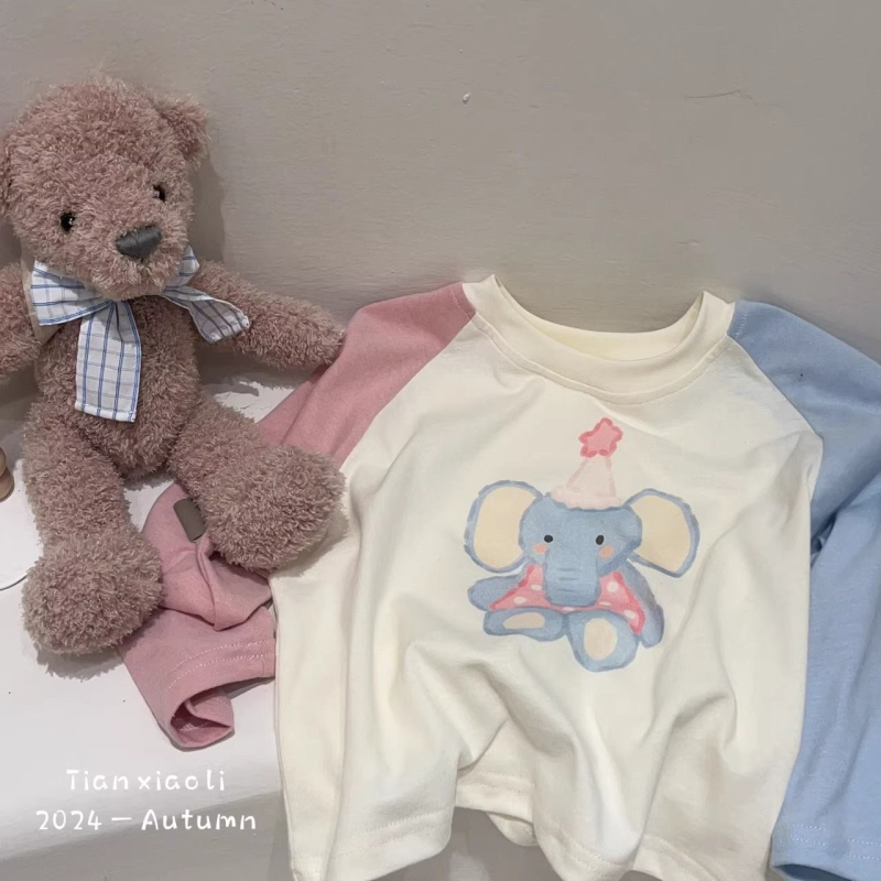 Dječja majica s dugim rukavima, print, korejski stil, 95% pamuk, za djecu 3–8 godina