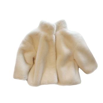 Детско палто от изкуствен Mink велур, със стойка яка, еднобортно закопчаване, уестърн стил, за деца на възраст 3–8 години, подходящо за зимно-есенно-пролетно