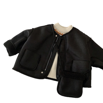 Detská zimná bunda v kórejskom štýle, predný zips, hlavný materiál polyester, zateplený dizajn, vhodný pre deti 3–8 rokov