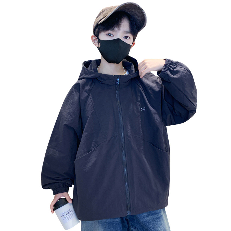 Detská jesenná bunda so zipsom, stojací golier, kapucňa, kórejský štýl (pre deti nad 8 rokov)