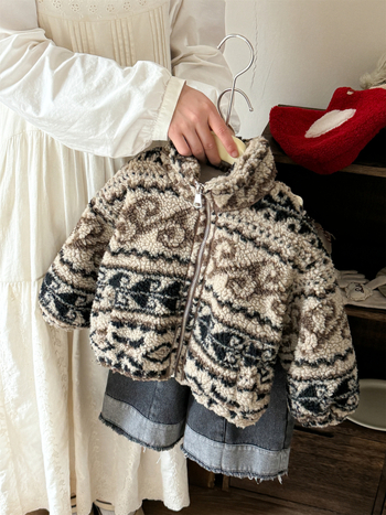 Dievčenská bunda s fleecovou podšívkou, hrubá, v kórejskom štýle, stojatý golier, zips (Zima 2025 • stojatý golier • zips • fleecová podšívka • hrubá)