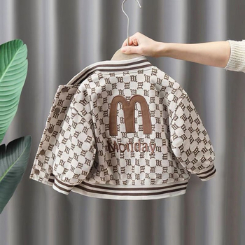 Detský jesenný kabát, unisex, okrúhly golier, jednosranné zapínanie na gombíky, hlavná látka 80,1% bavlna, podšívka polyester