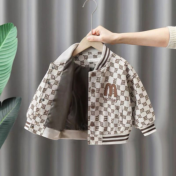 Detský jesenný kabát, unisex, okrúhly golier, jednosranné zapínanie na gombíky, hlavná látka 80,1% bavlna, podšívka polyester