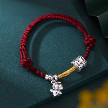 Brățară din șnur, stil etnic, unisex (Material: șnur; Procesare: țesut; Lansare: iarna 2025)