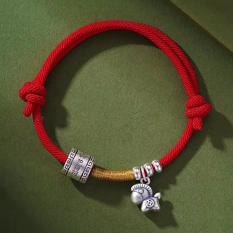 Brățară din șnur, stil etnic, unisex (Material: șnur; Procesare: țesut; Lansare: iarna 2025)