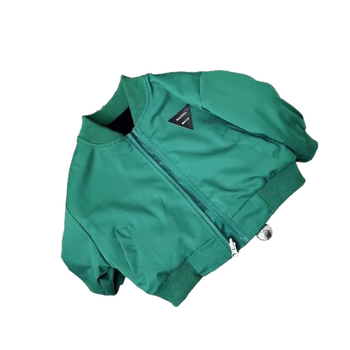 Detská bunda v kórejskom štýle so stojacim golierom a zipsom, polyesterová látka