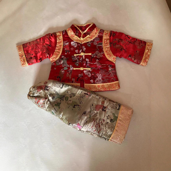 Gyermek Tang-kosztüm készlet, 100% poliészter, 2023 téli kiadás, 3–8 éveseknek, gallércímkével