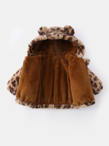 Dječja jakna s leopard uzorkom i fleece podstavom, zip zatvarač, unisex