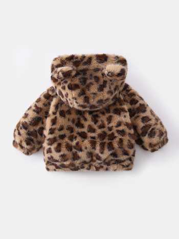 Dječja jakna s leopard uzorkom i fleece podstavom, zip zatvarač, unisex