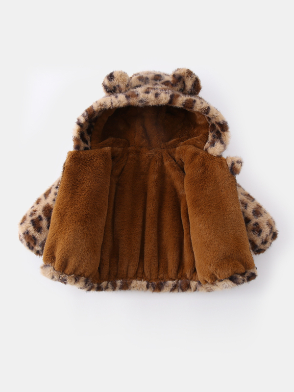 Dječja jakna s leopard uzorkom i fleece podstavom, zip zatvarač, unisex