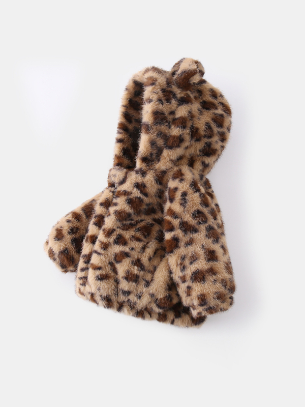 Dječja jakna s leopard uzorkom i fleece podstavom, zip zatvarač, unisex