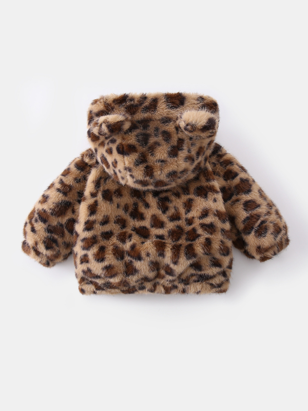 Dječja jakna s leopard uzorkom i fleece podstavom, zip zatvarač, unisex